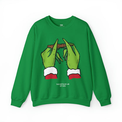 Grinch Roll Up Unisex Crewneck Sweatshirt