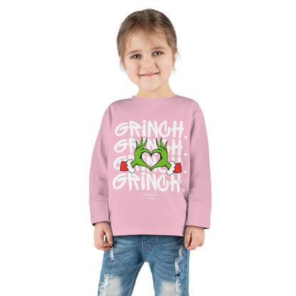 Grinch Heart Toddler Long Sleeve Tee