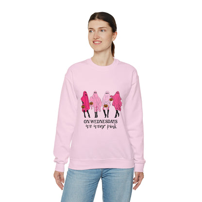 Unisex On Wednesdays We Wear Pink Crewneck Sweatshirt