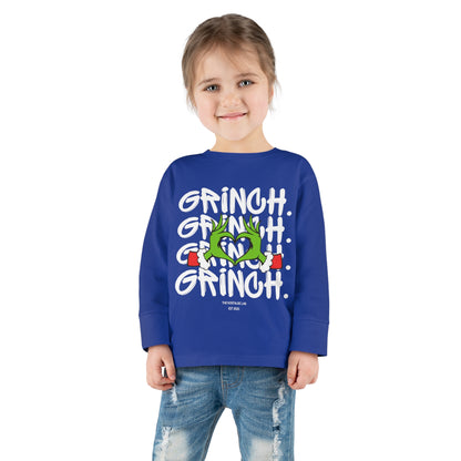 Grinch Heart Toddler Long Sleeve Tee