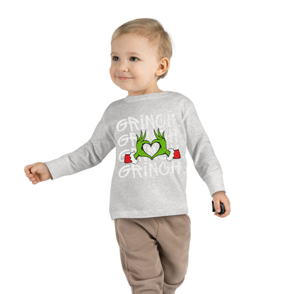 Grinch Heart Toddler Long Sleeve Tee