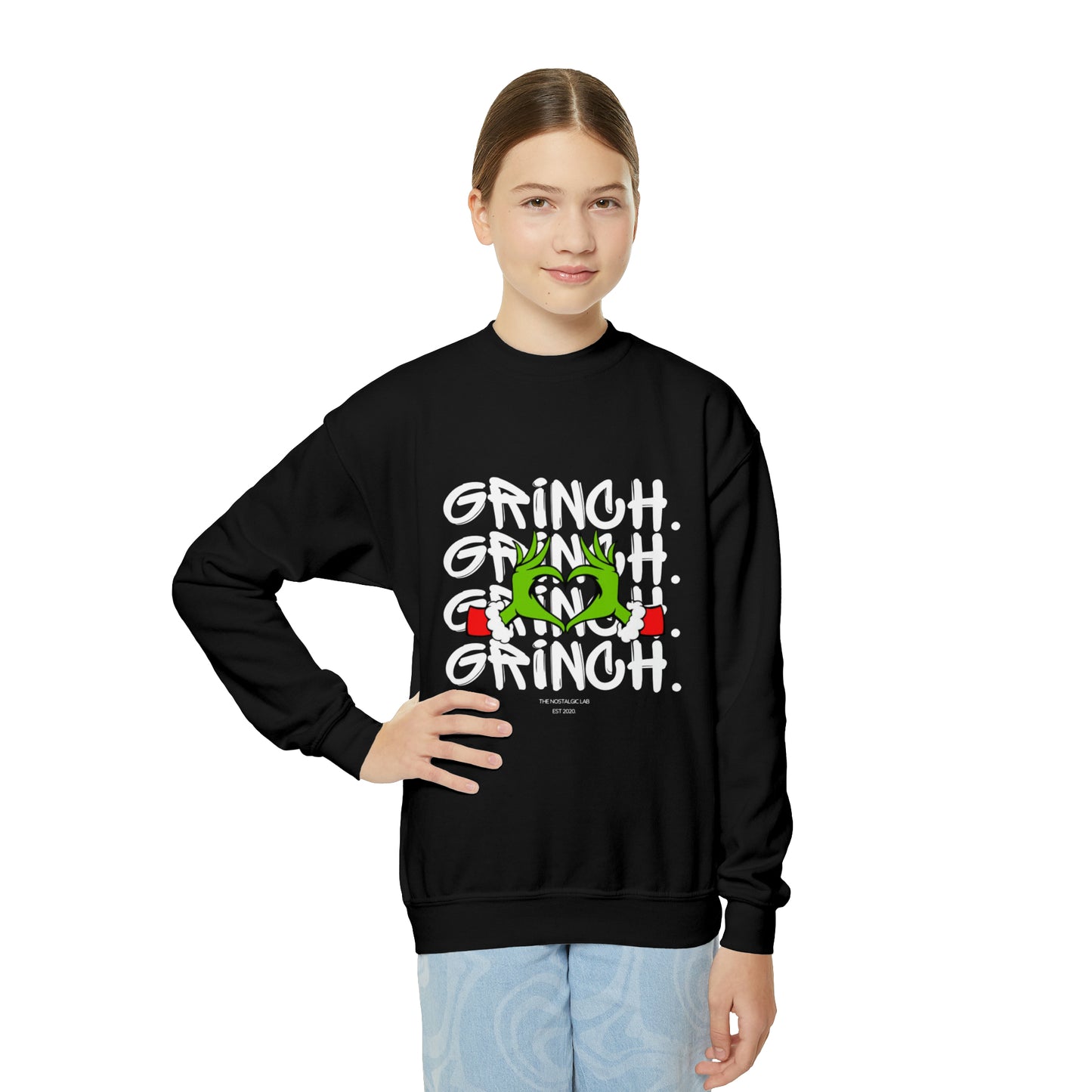 Grinch Heart Youth Crewneck Sweatshirt