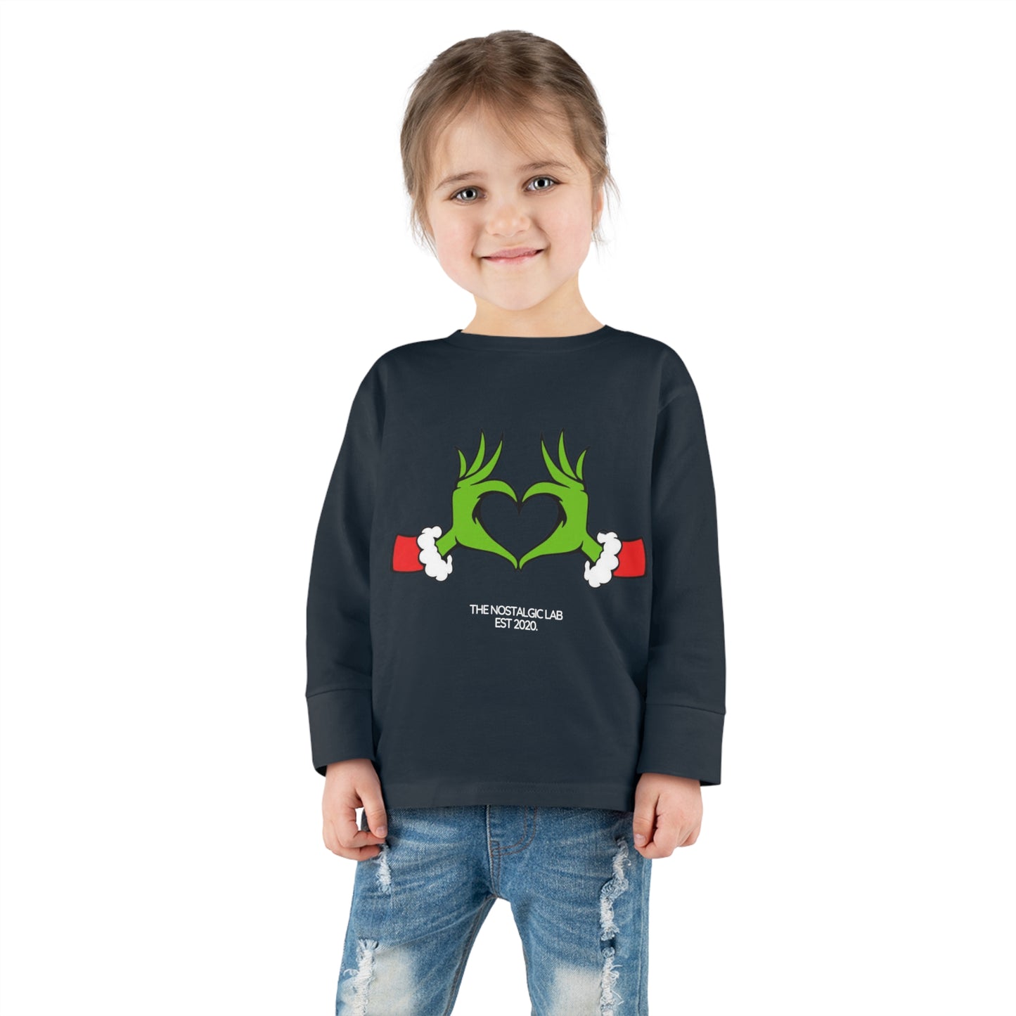 Grinch Heart Toddler Long Sleeve Tee
