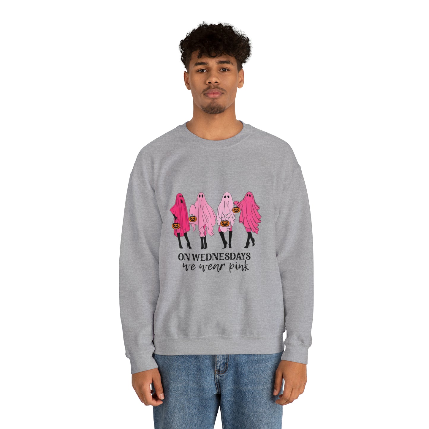 Unisex On Wednesdays We Wear Pink Crewneck Sweatshirt