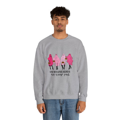 Unisex On Wednesdays We Wear Pink Crewneck Sweatshirt