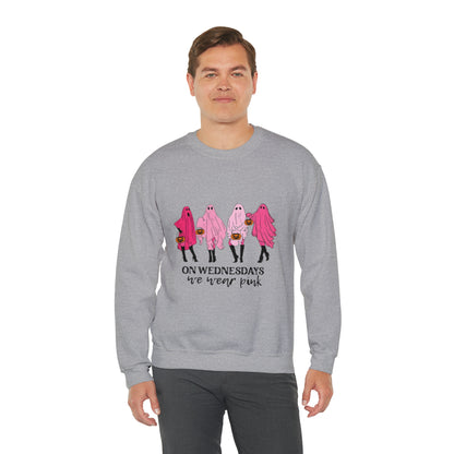 Unisex On Wednesdays We Wear Pink Crewneck Sweatshirt