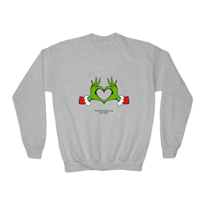 Grinch Heart Youth Crewneck Sweatshirt