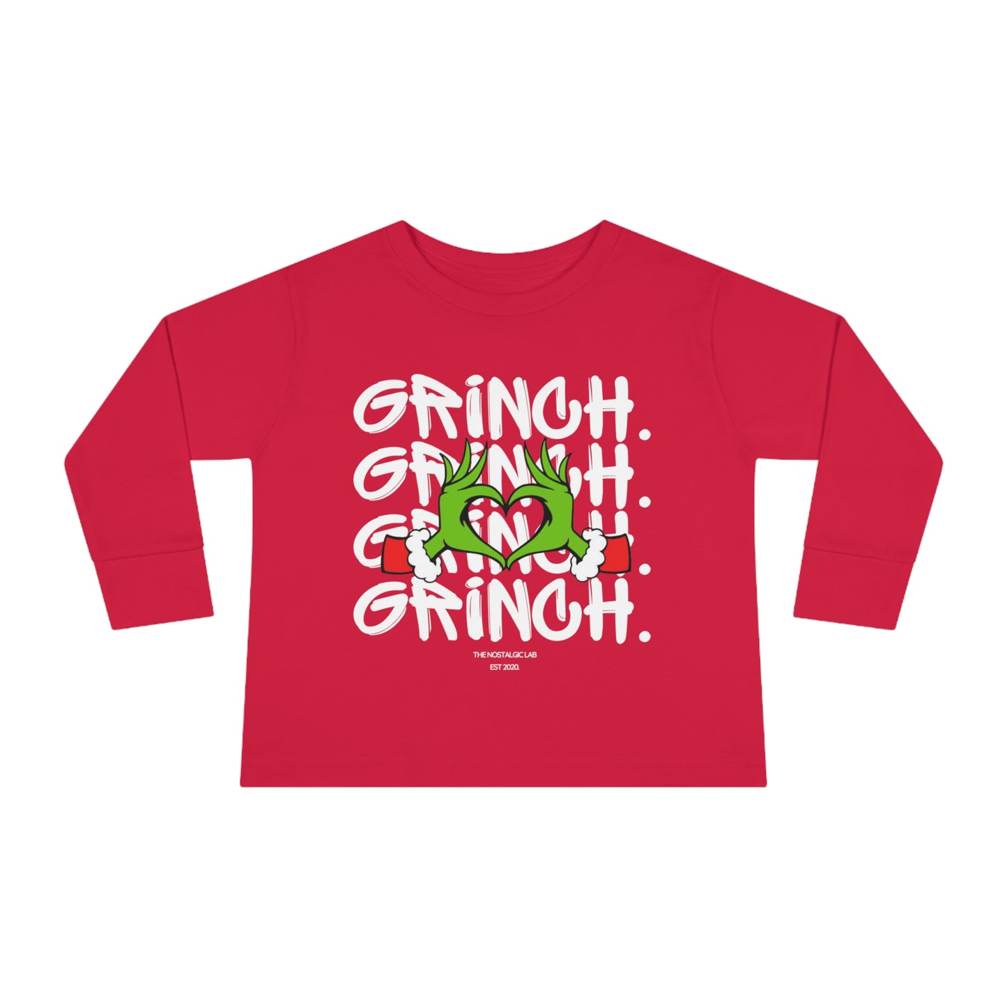 Grinch Heart Toddler Long Sleeve Tee