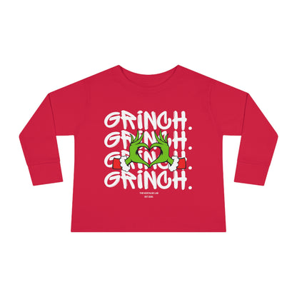 Grinch Heart Toddler Long Sleeve Tee
