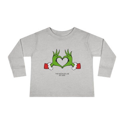 Grinch Heart Toddler Long Sleeve Tee
