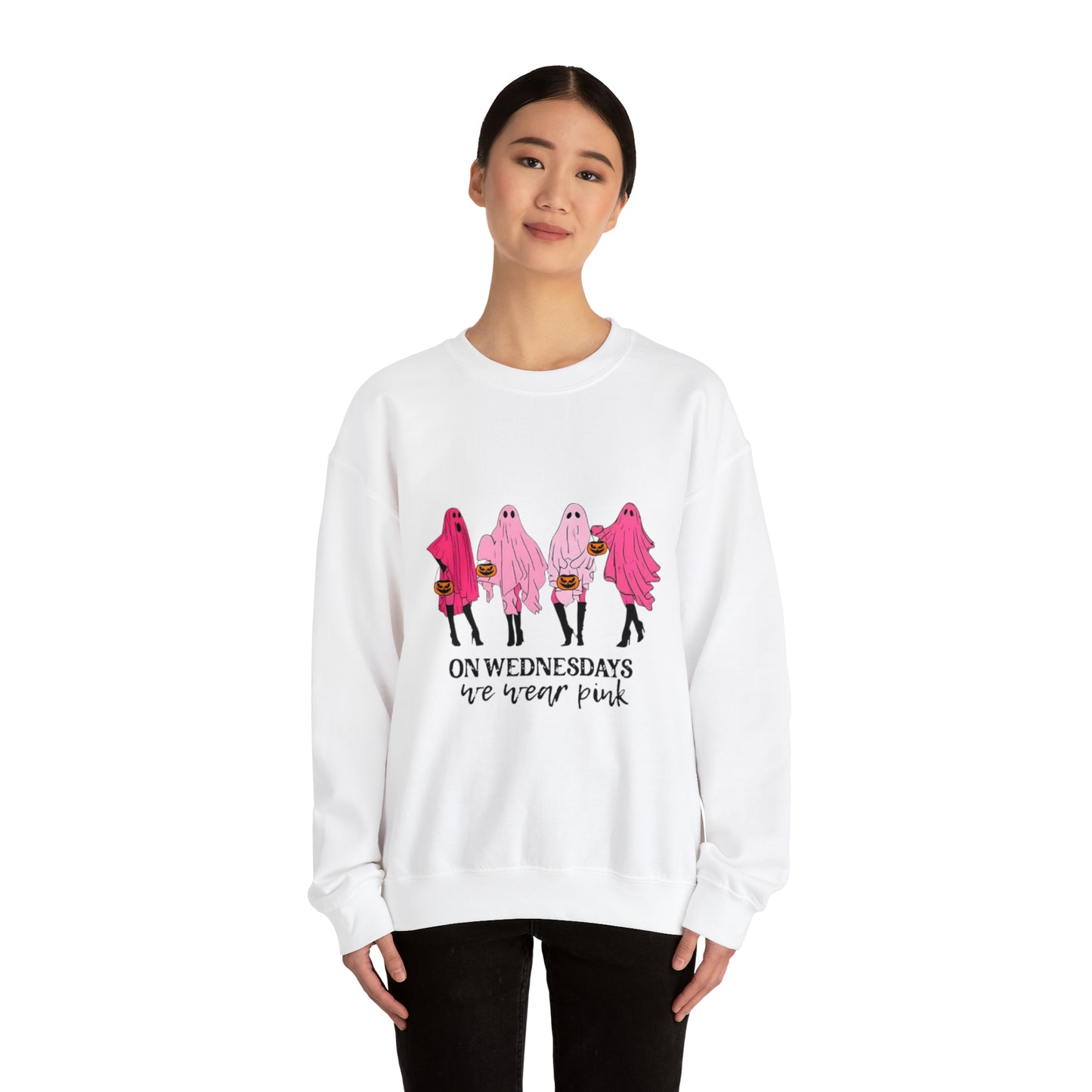 Unisex On Wednesdays We Wear Pink Crewneck Sweatshirt