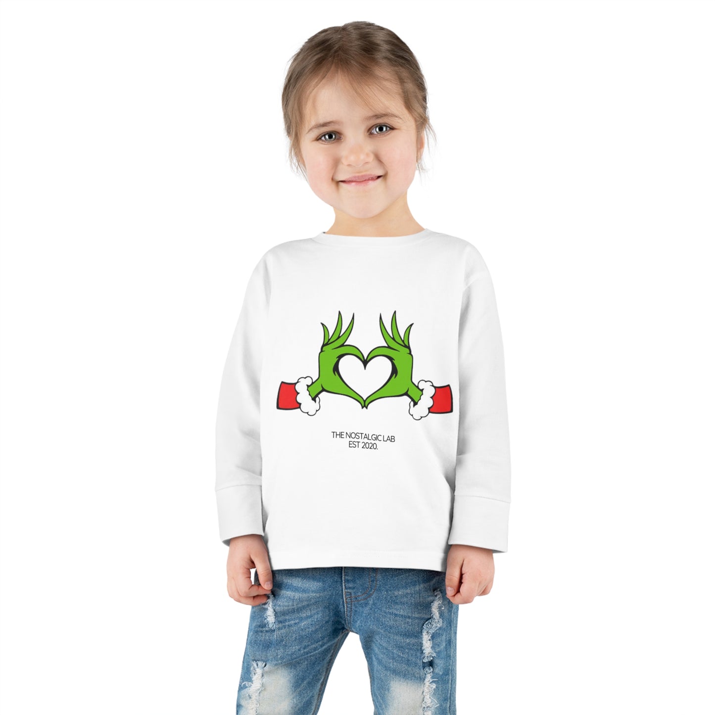 Grinch Heart Toddler Long Sleeve Tee