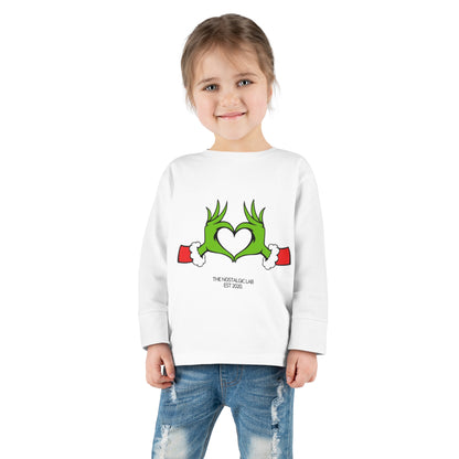 Grinch Heart Toddler Long Sleeve Tee