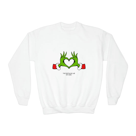 Grinch Heart Youth Crewneck Sweatshirt