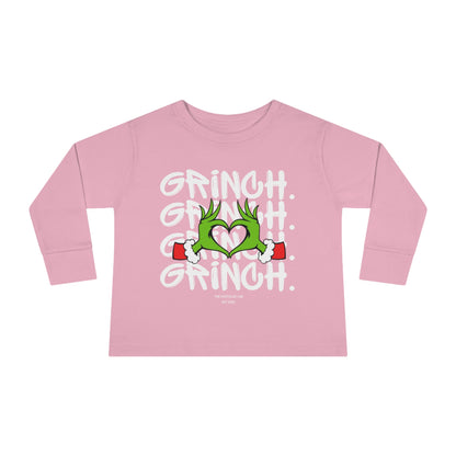 Grinch Heart Toddler Long Sleeve Tee