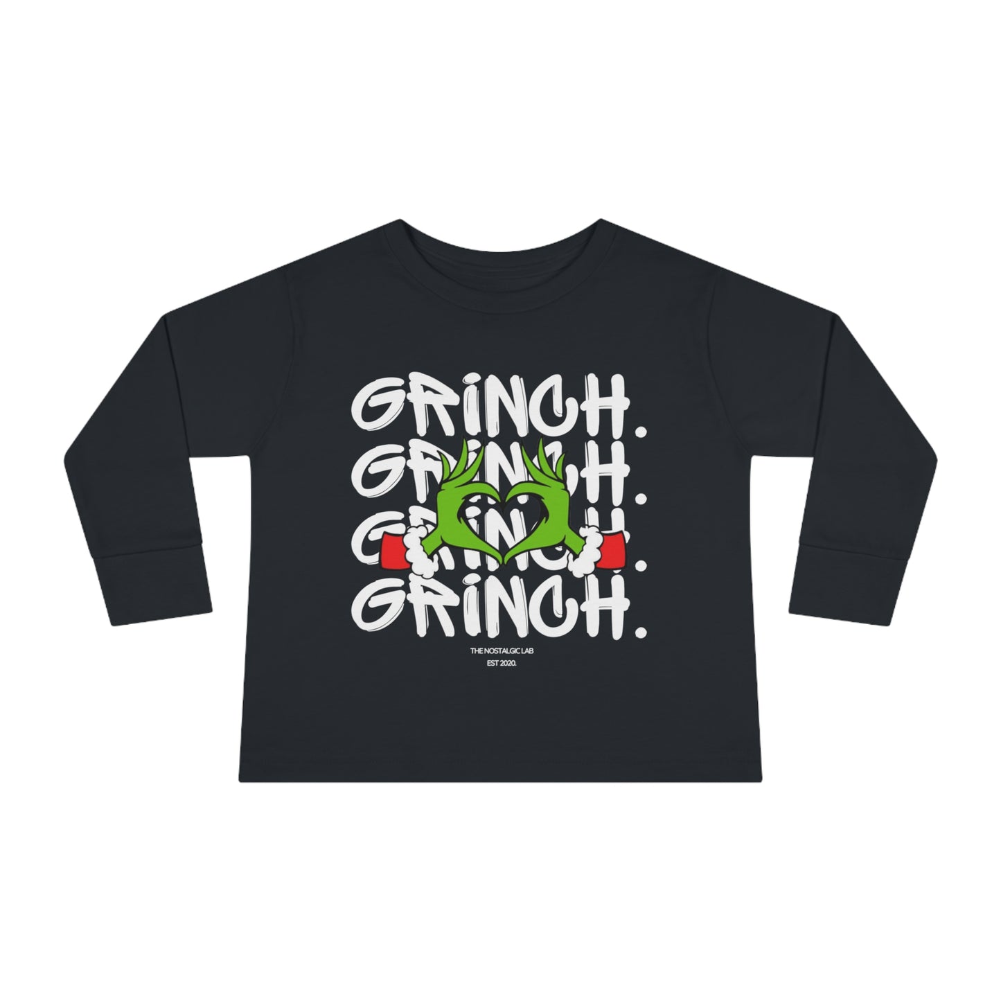 Grinch Heart Toddler Long Sleeve Tee