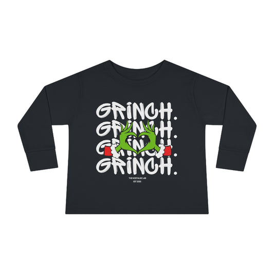 Grinch Heart Toddler Long Sleeve Tee