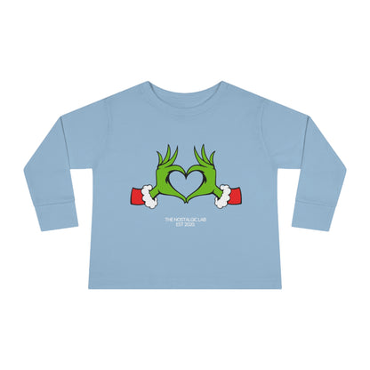 Grinch Heart Toddler Long Sleeve Tee