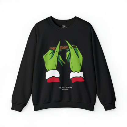 Grinch Roll Up Unisex Crewneck Sweatshirt