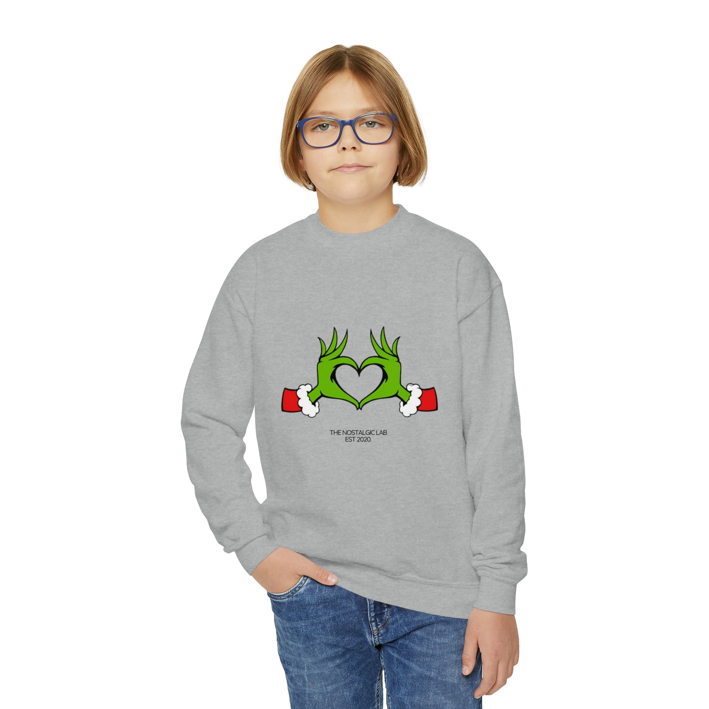 Grinch Heart Youth Crewneck Sweatshirt
