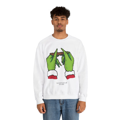 Grinch Roll Up Unisex Crewneck Sweatshirt