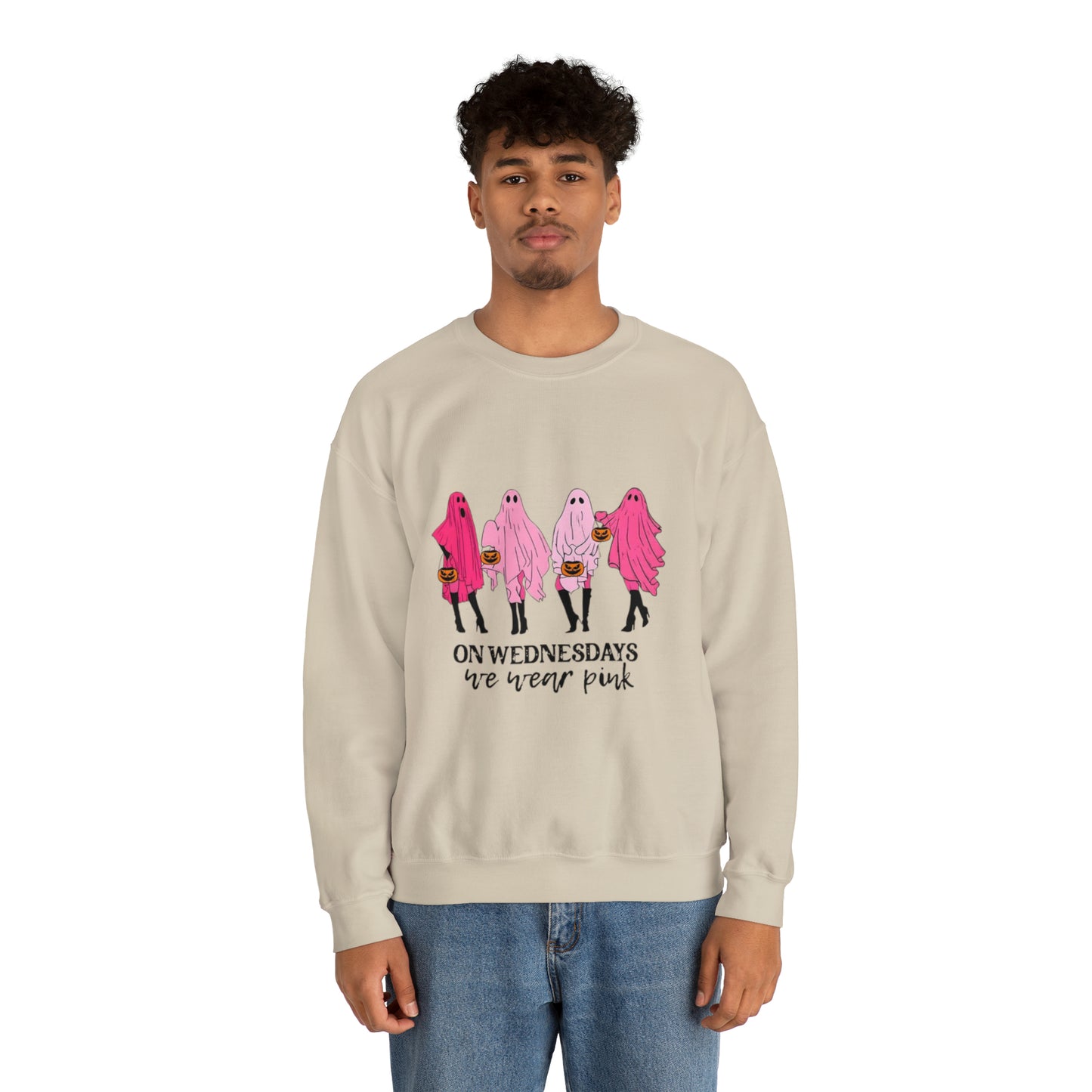 Unisex On Wednesdays We Wear Pink Crewneck Sweatshirt