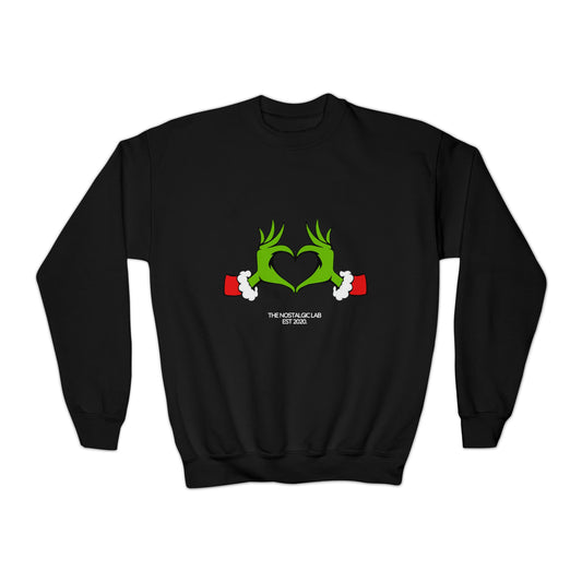 Grinch Heart Youth Crewneck Sweatshirt
