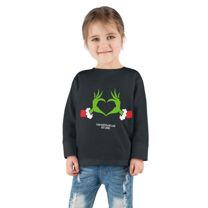 Grinch Heart Toddler Long Sleeve Tee