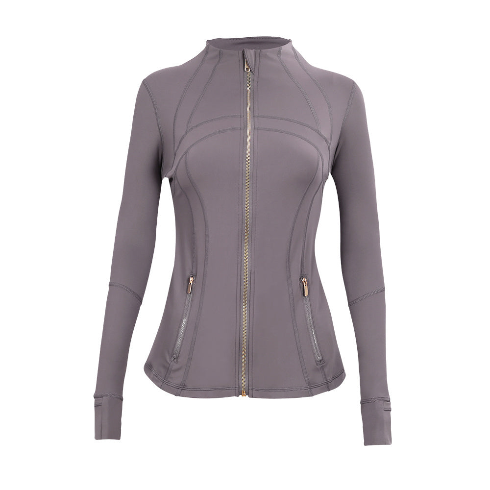 Lululemon Full Zip Define Leggings Set - Dark Grey Gold Zipper