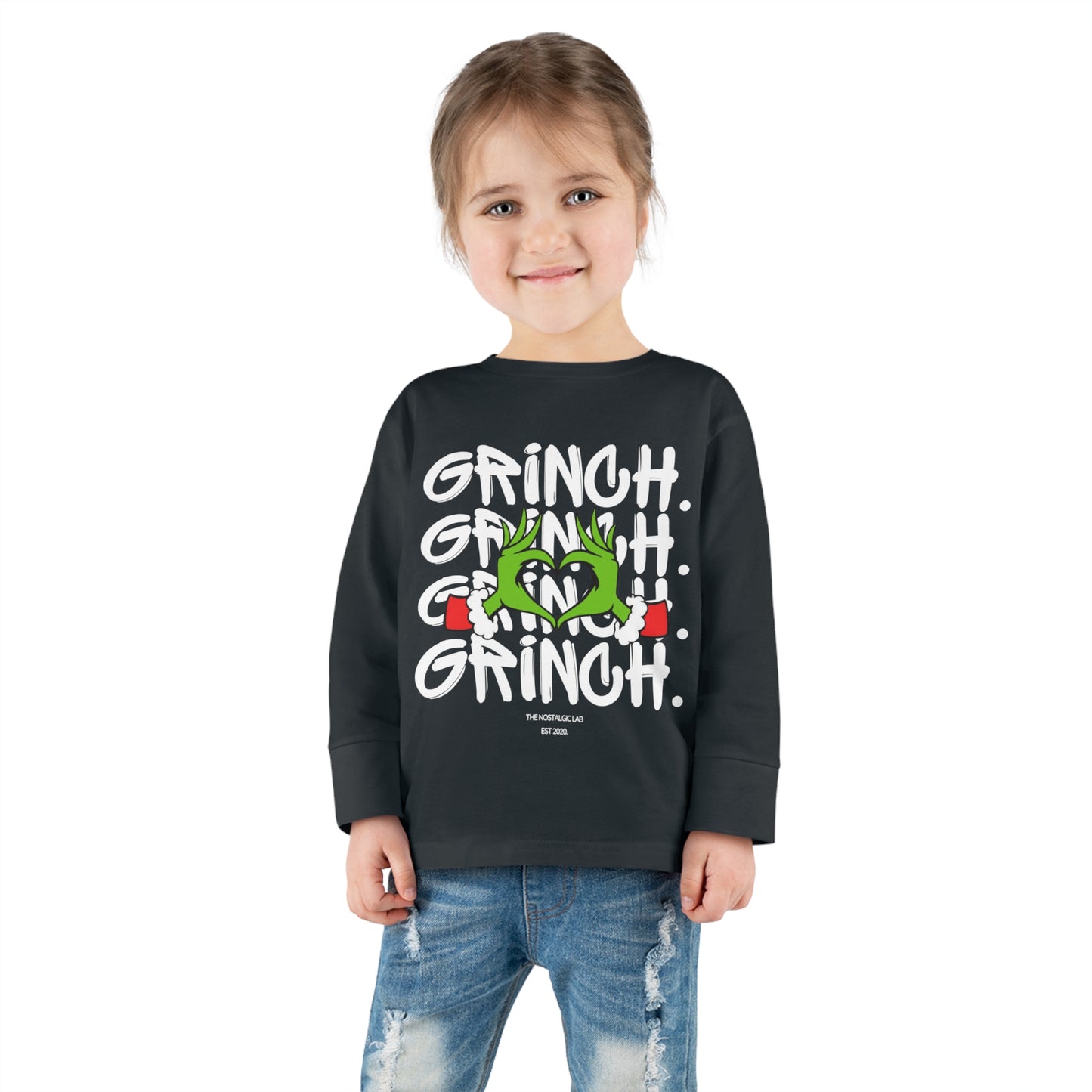 Grinch Heart Toddler Long Sleeve Tee