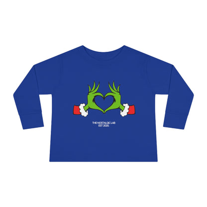 Grinch Heart Toddler Long Sleeve Tee