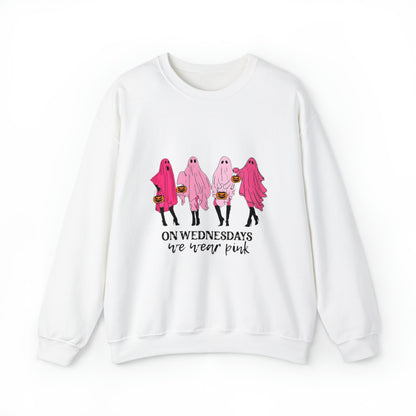 Unisex On Wednesdays We Wear Pink Crewneck Sweatshirt