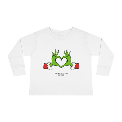 Grinch Heart Toddler Long Sleeve Tee