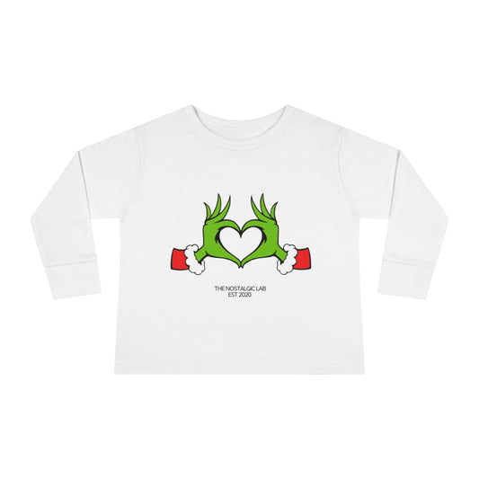 Grinch Heart Toddler Long Sleeve Tee