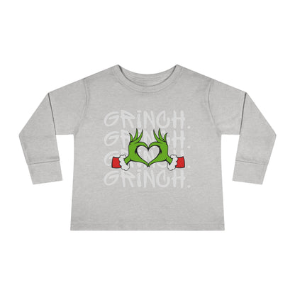 Grinch Heart Toddler Long Sleeve Tee