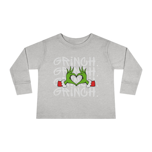 Grinch Heart Toddler Long Sleeve Tee