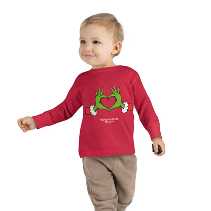 Grinch Heart Toddler Long Sleeve Tee