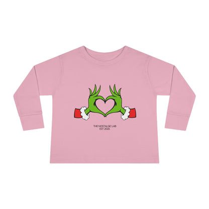 Grinch Heart Toddler Long Sleeve Tee