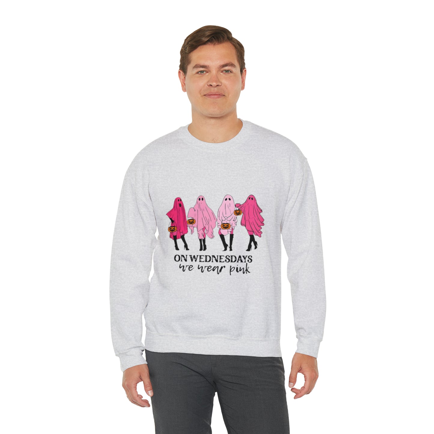 Unisex On Wednesdays We Wear Pink Crewneck Sweatshirt