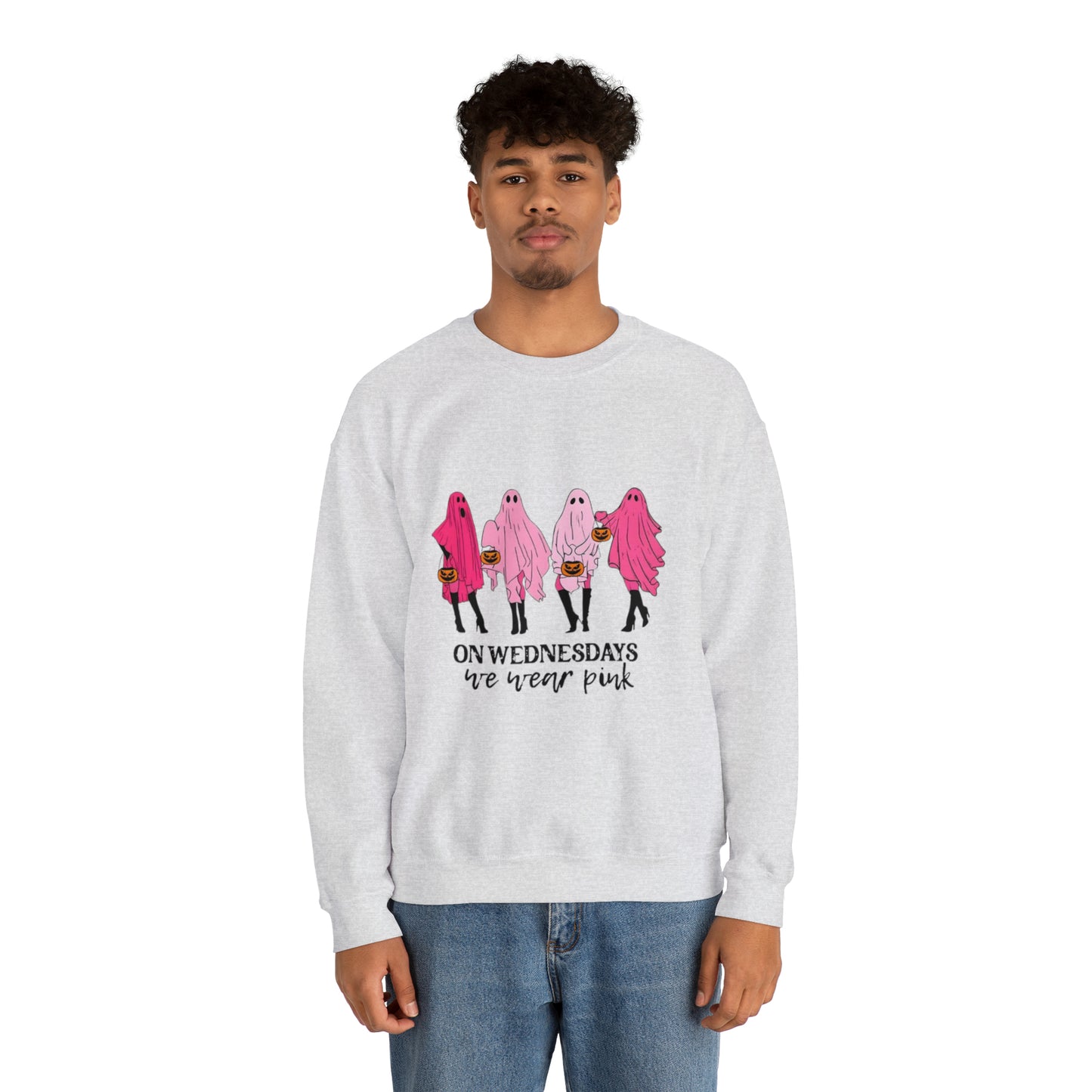 Unisex On Wednesdays We Wear Pink Crewneck Sweatshirt
