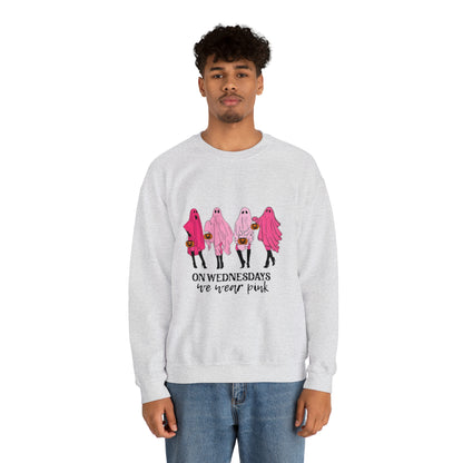 Unisex On Wednesdays We Wear Pink Crewneck Sweatshirt