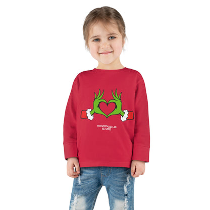 Grinch Heart Toddler Long Sleeve Tee