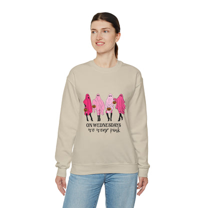 Unisex On Wednesdays We Wear Pink Crewneck Sweatshirt