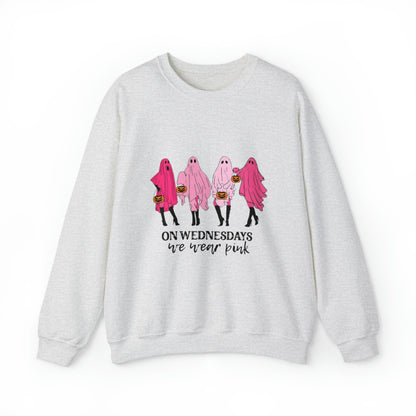 Unisex On Wednesdays We Wear Pink Crewneck Sweatshirt