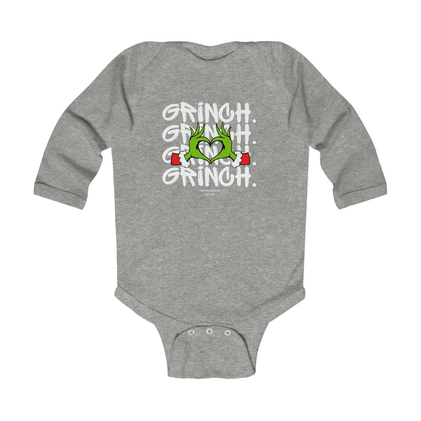Grinch Heart Infant Long Sleeve Bodysuit