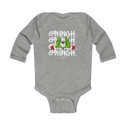 Grinch Heart Infant Long Sleeve Bodysuit