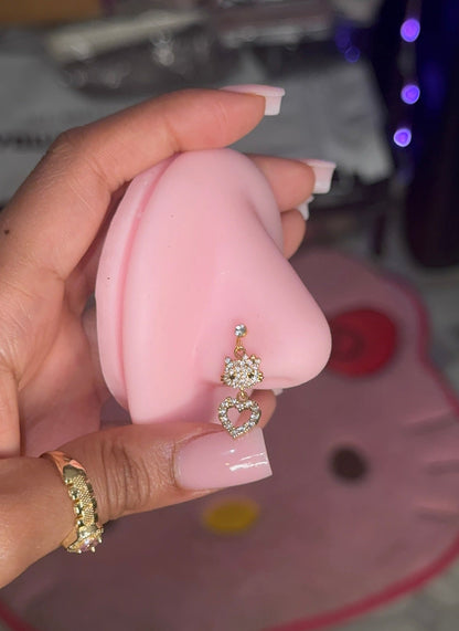 HK Face HRT Nose Stud