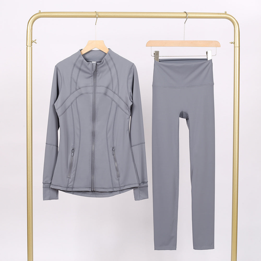 Lululemon Grey Full Zip Define Leggings Set