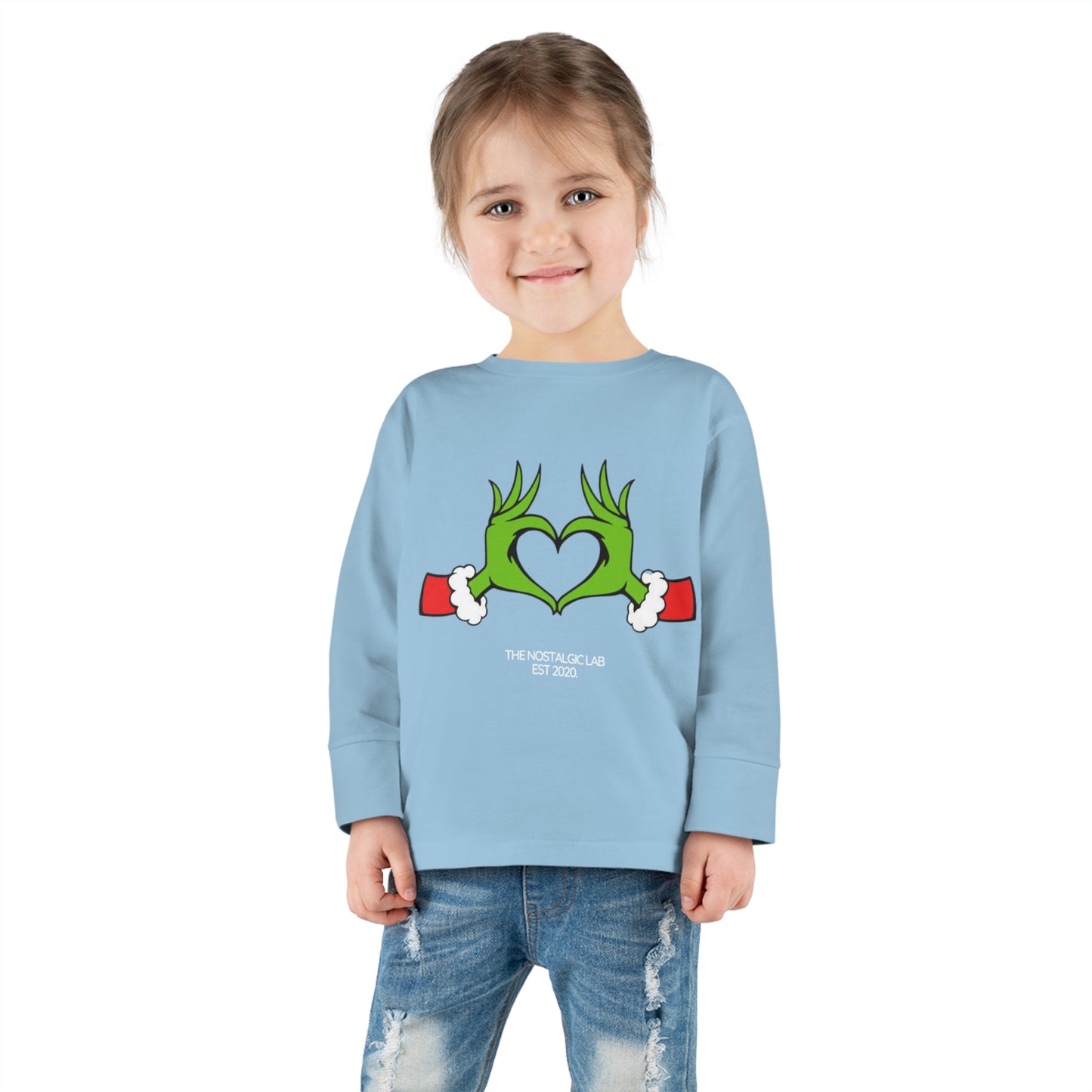 Grinch Heart Toddler Long Sleeve Tee