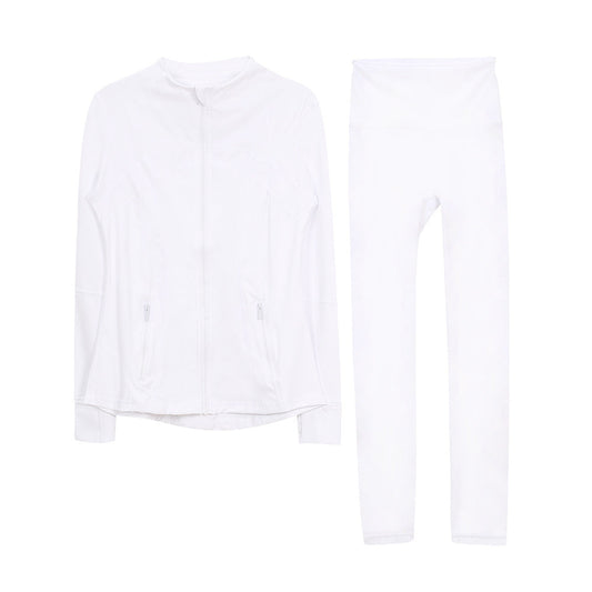 Lululemon White Full Zip Define Leggings Set